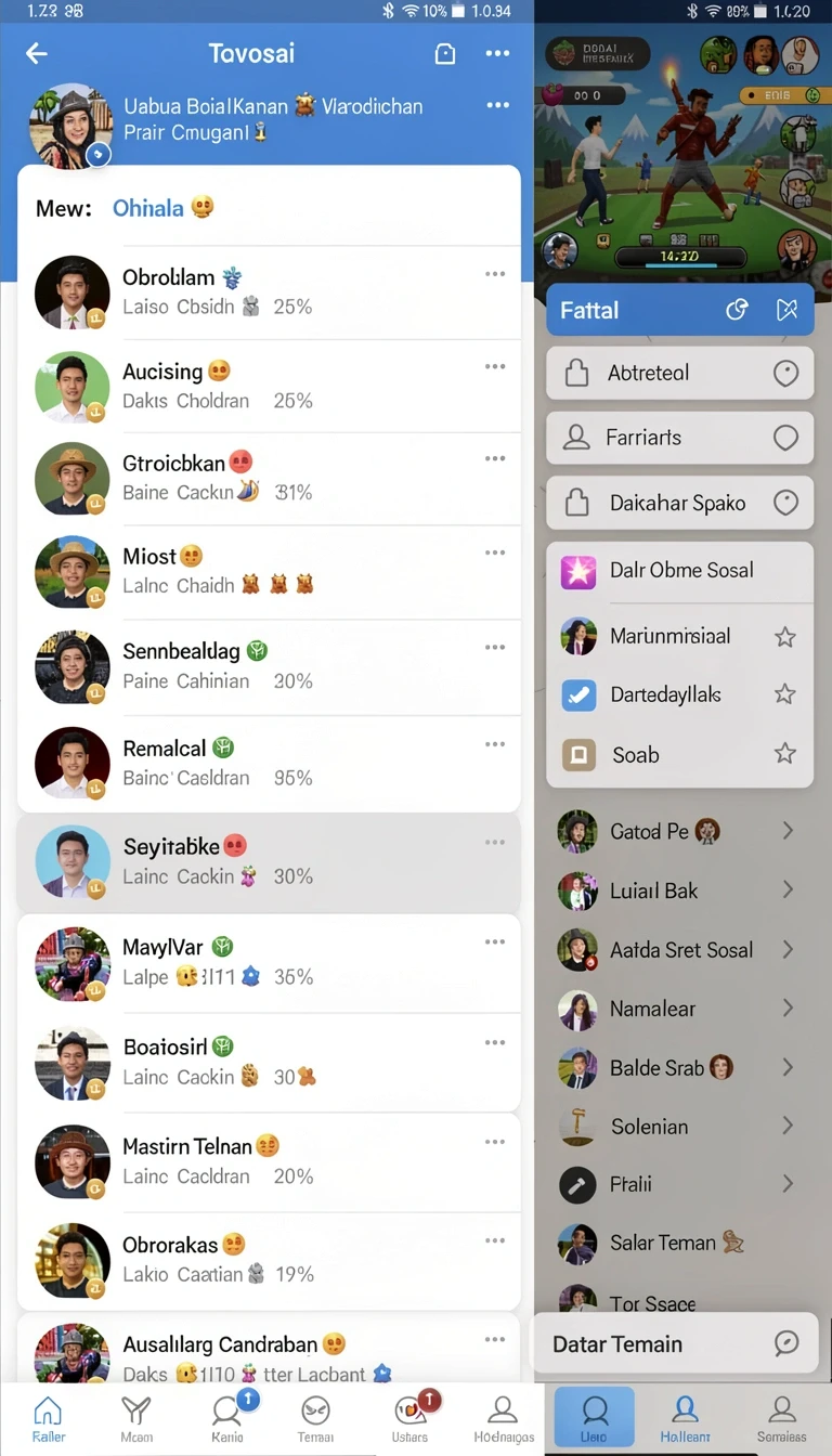 spingold - Screenshot fitur sosial di SPINGOLD yang memungkinkan interaksi antar pemain.